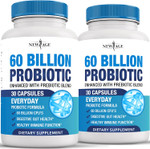 New Age Probiotics 60 Billion Cfu With Prebiotic Formula - Probiotics For Women And Men And Adults, 100% Natural Digestive Enzymes, Shelf Stable Probiotic Supplement Prebiotic New Age Probiotics 60 Billion Cfu With Prebiotic Formula - Probiotics For Women And Men And Adults, 100% Natural Digestive Enzymes, Shelf Stable Probiotic Supplement Prebiotic