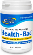 North American Herb & Spice Health-Bac - 100 Grams - Clinically Tested, Ecologic 500 Probiotic - Healthy Digestive Response - Non-Gmo, Gluten Free, Soy Free - About 33 Servings North American Herb & Spice Health-Bac - 100 Grams - Clinically Tested, Ecologic 500 Probiotic - Healthy Digestive Response - Non-Gmo, Gluten Free, Soy Free - About 33 Servings
