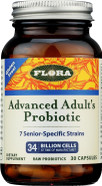 Flora - Advanced Adult'S Blend Probiotic, Seven Senior-Specific Strains, Gluten Free, Raw Probiotic With 34 Billion Cells, 30 Capsules Flora - Advanced Adult'S Blend Probiotic, Seven Senior-Specific Strains, Gluten Free, Raw Probiotic With 34 Billion Cells, 30 Capsules