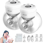 SKYWOT S21 Breast Pump Electrical Hands Free,Portable Electric Breast Pump Hands Free for Breastfeeding,2 Modes & 9 Levels Double Wearable Pumps,21/24/27mm Flanges,2 Pack