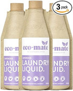 Eco-Mate Lavender Concentrated Non-Bio Laundry Liquid, Plant-based, 100% Biodegradable Paper Bottle & Contents, Natural, Hypoallergenic, Plastic Free, Lavender Essential Oil, Pack of 3