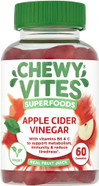 Chewy Vites Adults Superfoods Apple Cider Vinegar with The Mother, 60 Gummy Vitamins, 500 mg Apple Cider Vinegar, 100 Percent RI Vitamin C, Real Fruit Juice, Vegan