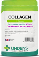 Lindens Collagen (Marine) 400Mg Capsules - 90 Pack - Marine Source Hydrolysed Collagen In A Rapid-Release Capsule For Maximum Absorption - Uk Manufacturer Lindens Collagen (Marine) 400Mg Capsules - 90 Pack - Marine Source Hydrolysed Collagen In A Rapid-Release Capsule For Maximum Absorption - Uk Manufacturer