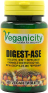 Veganicity Digest-Ase : Digestive Health Supplement : 60 Tablets, in a Planet-Friendly 99% Recycled Pot Veganicity Digest-Ase : Digestive Health Supplement : 60 Tablets, in a Planet-Friendly 99% Recycled Pot
