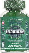 Rescue Bears 60 Vegan Gummies. Daytime Stress & Anxiety Relief With Glycine, Taurine, Green Tea, Lemon Balm, Chamomile, Vitamins & Prebiotics For Calming. Pineapple Flavour Rescue Bears 60 Vegan Gummies. Daytime Stress & Anxiety Relief With Glycine, Taurine, Green Tea, Lemon Balm, Chamomile, Vitamins & Prebiotics For Calming. Pineapple Flavour