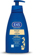 E45 Rich Cream 400 ml  E45 Cream with Evening Primrose Oil  Body Face Hand Cream for Long-Lasting Moisturisation and Soft Skin  Suitable for All Skin Types, even for Dry and Sensitive Skin