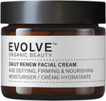 Evolve Organic Beauty - Daily Renew Facial Cream with anti-ageing Peptides, Hyaluronic Acid, vitamin E | Certified Organic Vegan Clean Beauty (2 oz | 60 mL) - For Normal to dry skin Evolve Organic Beauty - Daily Renew Facial Cream with anti-ageing Peptides, Hyaluronic Acid, vitamin E | Certified Organic Vegan Clean Beauty (2 oz | 60 mL) - For Normal to dry skin