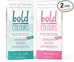 Tints Of Nature Bold Pink & Teal Hair Colour Bundle, Semi-Permanent Hair Dye, Ammonia-Free & Damage-Free Colouring, Twin Pack