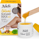 Nad's 100% Natural Sugar Wax Kit, Vegan, Hypoallergenic, No-heat Formula Waxing Sugar Paste, Includes 6 Wooden Spatulas, 10 Reusable 100% Cotton Strips, 1 Pre-wax Cleansing Soap & Sugar Wax 170g Nad's 100% Natural Sugar Wax Kit, Vegan, Hypoallergenic, No-heat Formula Waxing Sugar Paste, Includes 6 Wooden Spatulas, 10 Reusable 100% Cotton Strips, 1 Pre-wax Cleansing Soap & Sugar Wax 170g