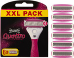 WILKINSON SWORD - Quattro For Women | Smooth Glide | Pack of 6 Razor Blade Refills WILKINSON SWORD - Quattro For Women | Smooth Glide | Pack of 6 Razor Blade Refills