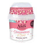 Nad's Hair Removal Waxing Dots - Strawberries & Cream Hard Wax Beads - Wax Kit Hair Removal For Women - Microwaveable No-Strip Formula