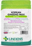 Lindens Korean Ginseng Max (Panax) 3125Mg | 90 Tablets 1-A-Day | Energy Tablets, Mental Performance, Reduced Tiredness, Physical Performance | Made In The Uk | Vegan | Letterbox Friendly Lindens Korean Ginseng Max (Panax) 3125Mg | 90 Tablets 1-A-Day | Energy Tablets, Mental Performance, Reduced Tiredness, Physical Performance | Made In The Uk | Vegan | Letterbox Friendly