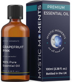 Mystic Moments | Grapefruit Pink Essential Oil 100ml - Pure & Natural Oil for Diffusers, Aromatherapy & Massage Blends Vegan GMO Free Mystic Moments | Grapefruit Pink Essential Oil 100ml - Pure & Natural Oil for Diffusers, Aromatherapy & Massage Blends Vegan GMO Free