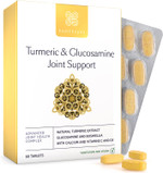 Healthspan Turmeric & Glucosamine Joint Support | 60 Tablets | Joint & Bone Health | Added Vitamin C, Vitamin D3 & Calcium | 30mg Boswellia Serrata Extract | Sustainably Source | Vegan Healthspan Turmeric & Glucosamine Joint Support | 60 Tablets | Joint & Bone Health | Added Vitamin C, Vitamin D3 & Calcium | 30mg Boswellia Serrata Extract | Sustainably Source | Vegan