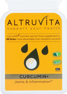 Altruvita Curcumin+ | 500mg | 60 Days Supply | 46 x more absorbable | Protect & support joint comfort and flexibility | 60 Vegan Capsules