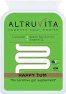 Altruvita Happy Tum | Vitamin D3, Curcumin & Green Tea | 60 Days Supply | Immune Support | Sensitive Gut Supplement | 60 Capsules | Vegetarian Approved