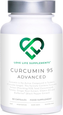 Curcumin 95 Advanced by LLS | High Strength Curcumin (the Active Component of Turmeric) with 95% Curcuminoids + BioPerine®, Vitamin D, Tomato and Ginger Root | 60 Capsules