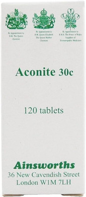 Ainsworths - Aconite 30c Homoeopathic Rem 120 tablet