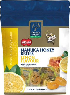 Manuka Health MGO400 Plus Manuka Honey Lozenges with Lemon, 250 g