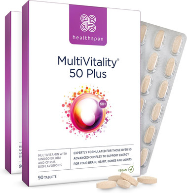 Healthspan Multivitamin 50 Plus (180 Tablets) | Advance Multivitamin For Over-50'S | Immune Health Support | 13 Vitamins & 12 Minerals | Ginkgo Biloba & Citrus Bioflavonoids | Vegetarian

Size: 180 Count (Pack Of 1)