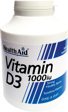 HealthAid Vitamin-D3 Vegetarian Tablets, 1000iu, Pack of 1000 Tablets