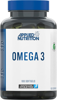 Applied Nutrition Omega 3 - Omega Fish Oil 1000mg, 180mg EPA & 120mg DHA per Softgel, Made in The UK (100 Soft-Gels)