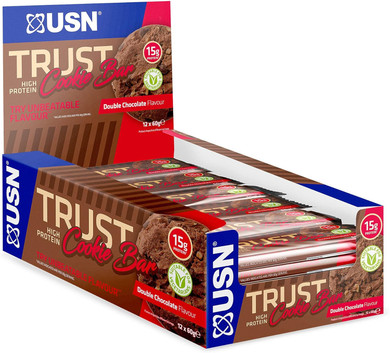 USN Trust Cookie Bar, Triple Chocolate Protein Cookie: High Protein Bars, Perfect On-the-Go & Post-Workout Protein Snacks (12 x 60g Bars per Pack)
