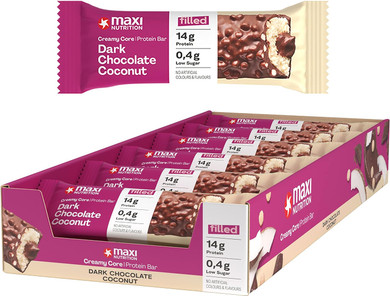 Maxinutrition Creamy Core Protein Bar - High Protein Snack - Fat-Free, Low In Sugar - 14G Protein - Dark Chocolate Coconut, 200 Kcal Per Serving, 12 X 45G