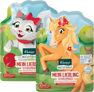 Kneipp Naturkind Bubble Bath My Darling, Bath Additive With Nourishing Almond Oil And Watermelon Extract For Magic Bathing Fun, Fruity Watermelon Fragrance And Red Water, From 3 Years, 40 Ml