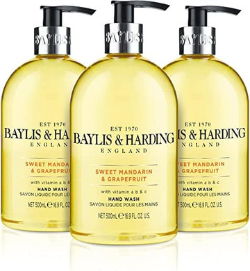 Baylis & Harding Sweet Mandarin And Grapefruit Hand Wash, 500 Ml (Pack Of 3) - Vegan Friendly