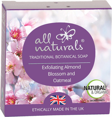 All Naturals, Soap 100% Natural Organic & Vegan With Soothing Rosehip, Shea Butter, Beautiful Essential Oils, For Sensitive Skin, 100G (Almond Blossom)