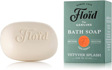 Floid Vetyver Splash Bath Soap, 100% Vegetable Bath Soap Bar Enriched with Nourishing Lecithin, Shea Butter, and Sesame Oil to Protect Skin, Leaving it Soft and Supple