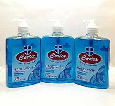 3 PCS CERTEX BLUE ORIGINAL ANTIBACTERIAL HAND WASH 500ML GENTLE PUMP LIQUID SOAP FOR USE IN HOME, OFFICE, RESTAURANTS ETC
