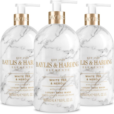 Baylis & Harding Elements White Tea & Neroli Luxury Body Wash, 500 ml (Pack of 4) - Vegan Friendly