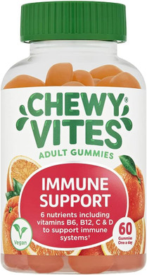Chewy Vites Adults Immune Support | 60 Gummy Vitamins | High Strength Vitamin D | Vitamin B6 B12 C Zinc Selenium| 1-A-Day | 2 Months Supply | Real Fruit Juice

Size: 60 Count (Pack Of 1)