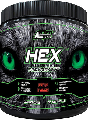 Hex Pre Workout 'Fruit Punch' - The Ultimate Pre Workout Supplement By Freak Athletics - Pre Workout Powder Available Fruit Punch - Strawberry Lime (Fruit Punch)