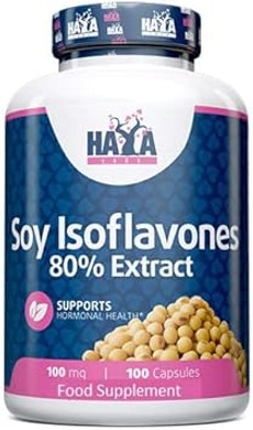 SOYA Isoflavones 80% Extract x 100 Capsules Non-GMO Supports Hormonal Health, Potent One-a-Day Formula Supplement