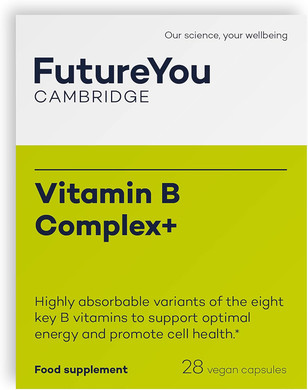 Vitamin B Complex+ Supplements  8 Key B Vitamins for Optimal Cell Health  Energy Capsules with Biotin and High Strength Vitamin B12  Vitamins for Tiredness and Fatigue by FutureYou Cambridge