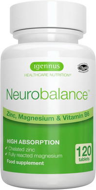 Neurobalance, Zinc Picolinate, Magnesium Citrate & Vitamin B6, Clean Label, 120 Small Tablets, Zinc And Magnesium Tablets, Brain Booster, Concentration, Kids & Adults, 30-120 Servings, By Igennus

Size: 120 Count (Pack Of 1