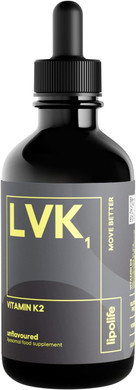 Lipolife Liposomal Vitamin K2 (Mk-7: Menaquinone 7, A Form Of K2) Lvk1 Vegan Friendly, Unflavoured And Unsweetened 60 Servings (Supports Cardiovascular And Bone Health)