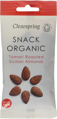 Clearspring Organic Tamari Roasted Sicilian Almonds Snack, 30g (Pack of 15)