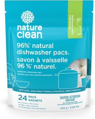 Nature Clean Automatic Dishwasher Packs Unscented, 24 Count