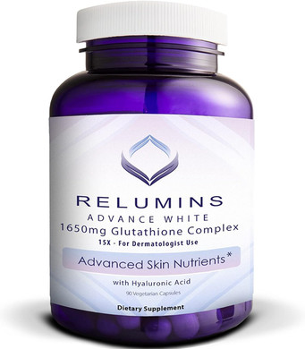 Relumins Advance White 1650Mg 15X Glutathione Complex - Enhanced Version With Alpha-Lipoic Acid And Hyaluronic Acid - Dietary Supplement - 90 Vegetarian Capsules