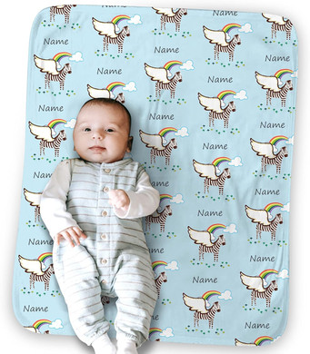 Cute Zebra Baby Blanket, Personalized Custom Boys And Girls Name,Super Soft Double Layer Soft Plush Minky Catch Blanket With Dotted Backing 30 X 40 Incheszebra #1Minky Dot