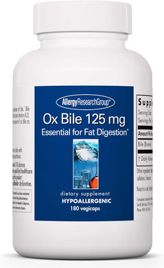 Allergy Research Group Ox Bile - 125 Mg - 180 Veggie Caps