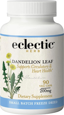 Eclectic Institute Raw Freeze-Dried Dandelion Leaf | Organic Supplement To Support Cleansing & Digestive Function | 90 Ct (200 Mg)