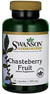 Swanson Chasteberry Fruit Women's Health Menopausal Support Skin Health Herbal Supplement 400 mg 120 Capsules (Caps)