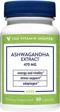 The Vitamin Shoppe Ashwagandha Extract 470Mg Herbal Supplement That Provides Energy Vitality, Helps With Stress Management (60 Capsules)