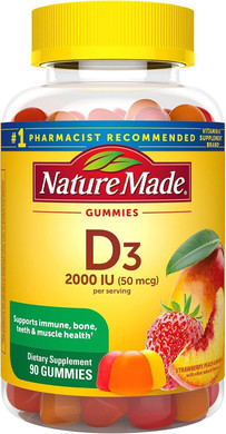 Nature Made Vitamin D3 2000 Iu (50 Mcg), Dietary Supplement For Immune Health Support, 90 Gummies, 45 Day Supply