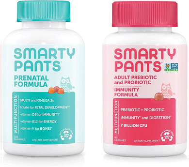 Smartypants Prenatal And Probiotic Immunity Multivitamin Bundle: (1) Prenatal Formula And (1) Probiotic Immunity Daily Gummy Vitamins
